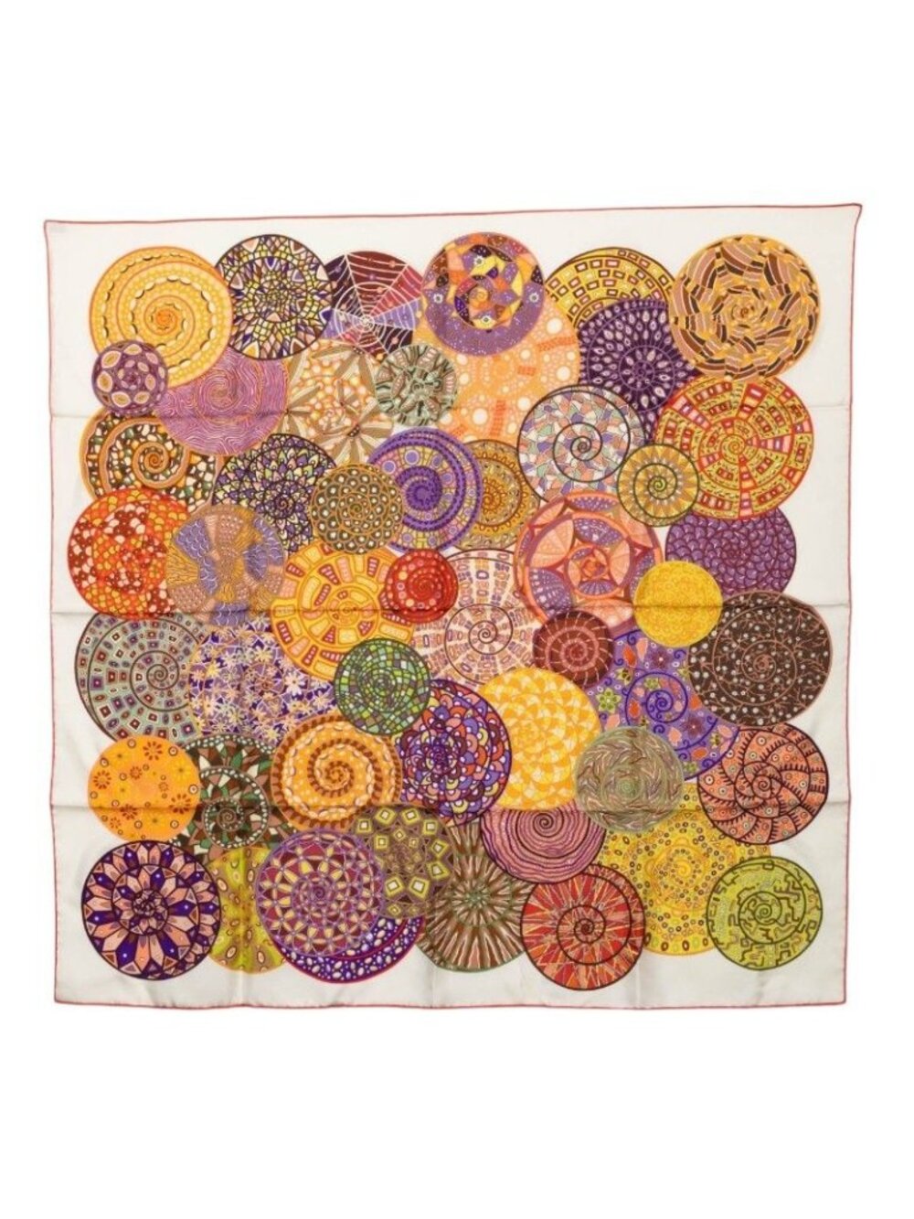 Hermes Carre 90 Reves D Escargots Snail's Dream Scarf Multicolor Silk